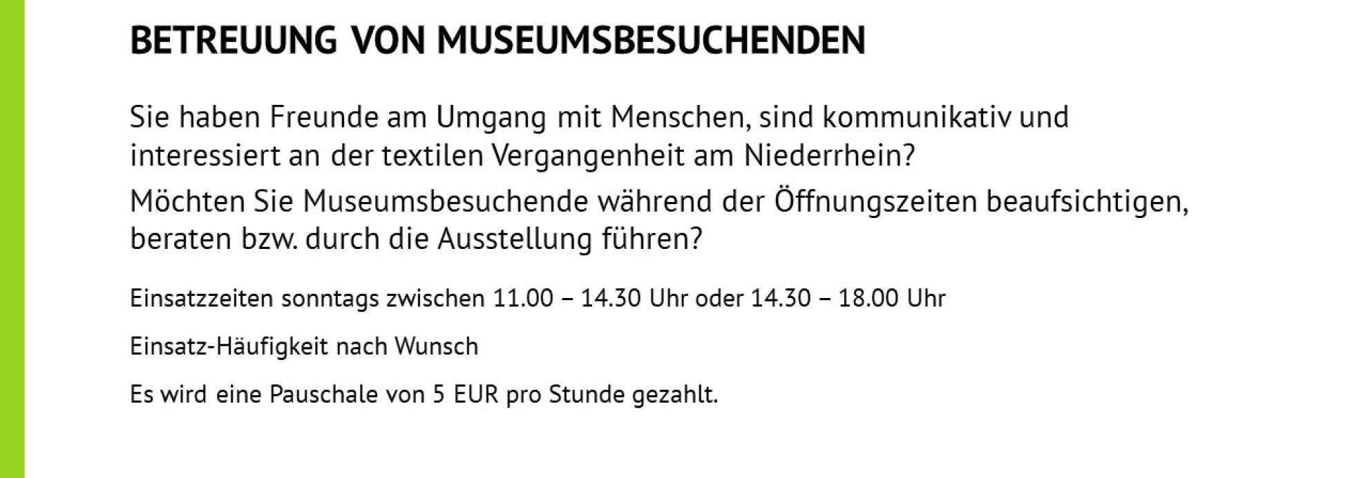 Ehrenamt gesucht Museum Besucherbetreuung