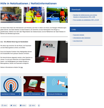 Neue Website der Stadt Nettetal bietet Hilfe in Notsituationen 2024