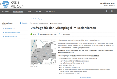 Online-Umfrage zum Mietspiegel 2025