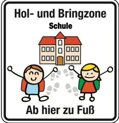 Schild für eine Hol- und Brinzone 