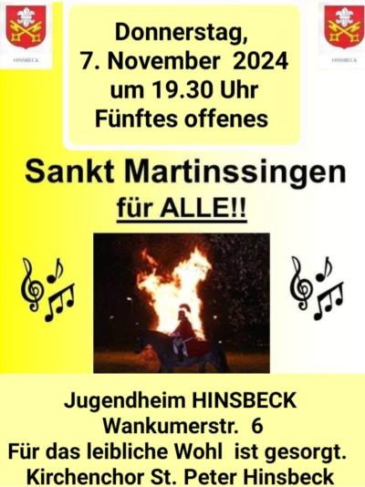 Sankt Martinssingen in Hinsbeck